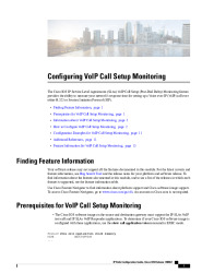 Configuring VoIP Call Setup Monitoring
