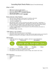 Cascading Style Sheets (CSS) Notes