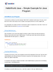 HelloWorld Java Program free PDF
