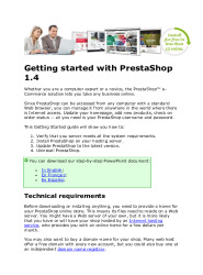 Getting started with PrestaShop