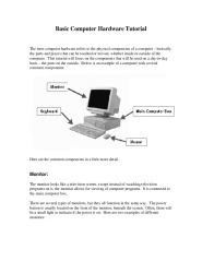 Basic Computer Hardware Tutorial