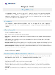 MongoDB Tutorial free PDF