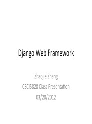 Django Web Framework	and Python