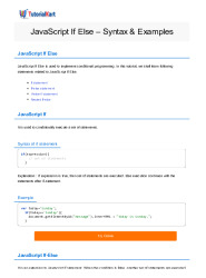 JavaScript If Else free PDF