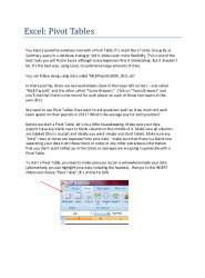 Pivot Tables in Microsoft Excel