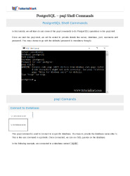 PostgreSQL Shell Commands free PDF