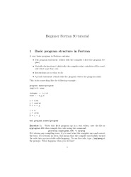Beginner Fortran 90 tutorial