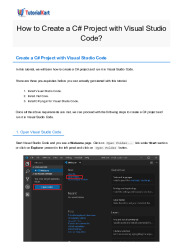 Create a C# Project with Visual Studio Code free PDF