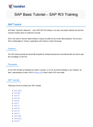 SAP Tutorial free PDF