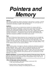 C++ Pointers and Memory