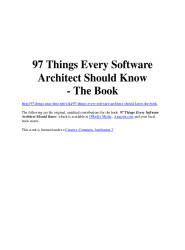 97 Things Every Software Architect Should Know: Collective Wisdom from the Experts