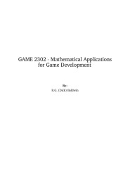 Mathematical Applications for Game Development