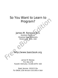 So You Want to Learn to Program? - Programming With BASIC-256